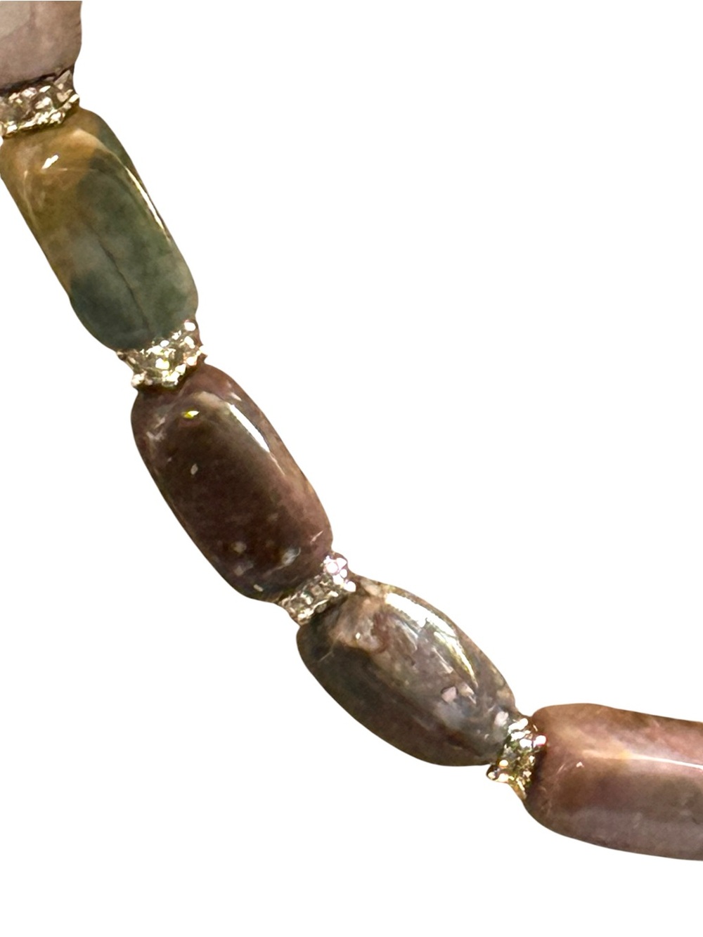 Multicolor Rectangular Bead Statement Necklace 18 Inch - Picture 4 of 6